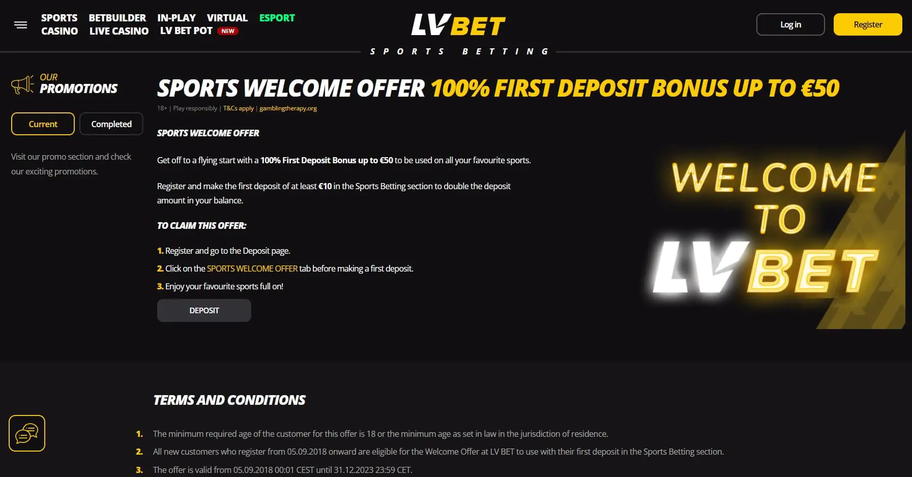 LVBET Sports Welcome Offer
