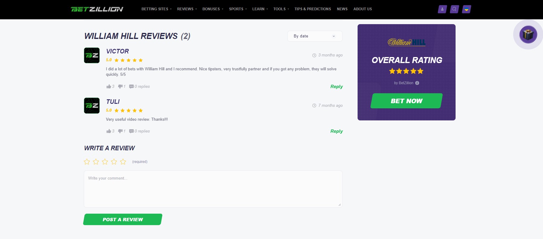 William Hill User Reviews