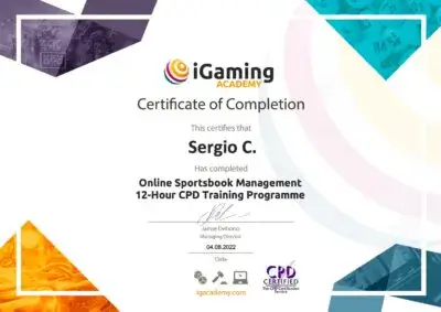 sergio igaming academy certificate