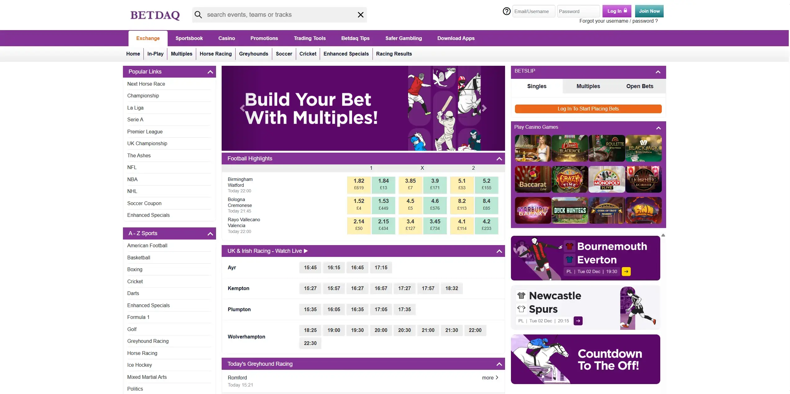 BETDAQ Website