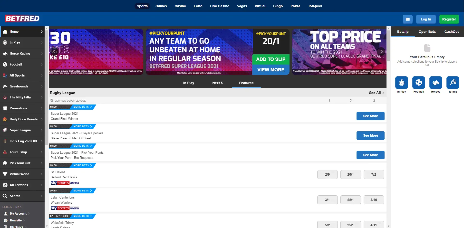 Betfred Website