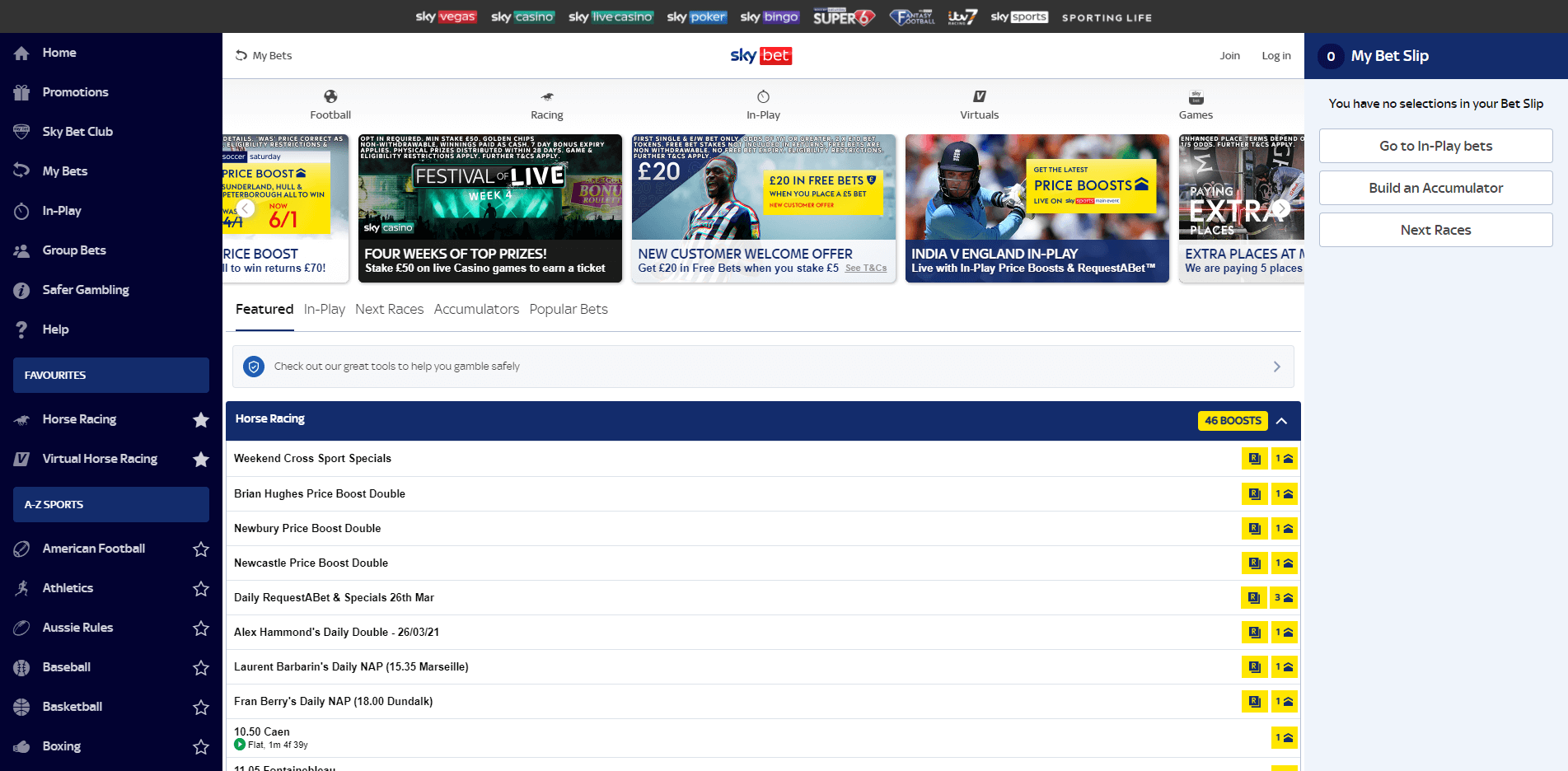 SkyBet Website