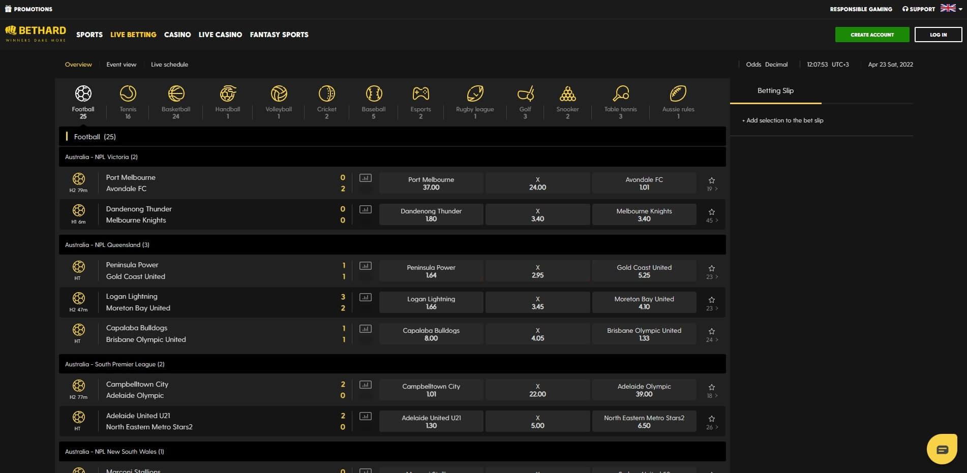 Live Betting Bethard