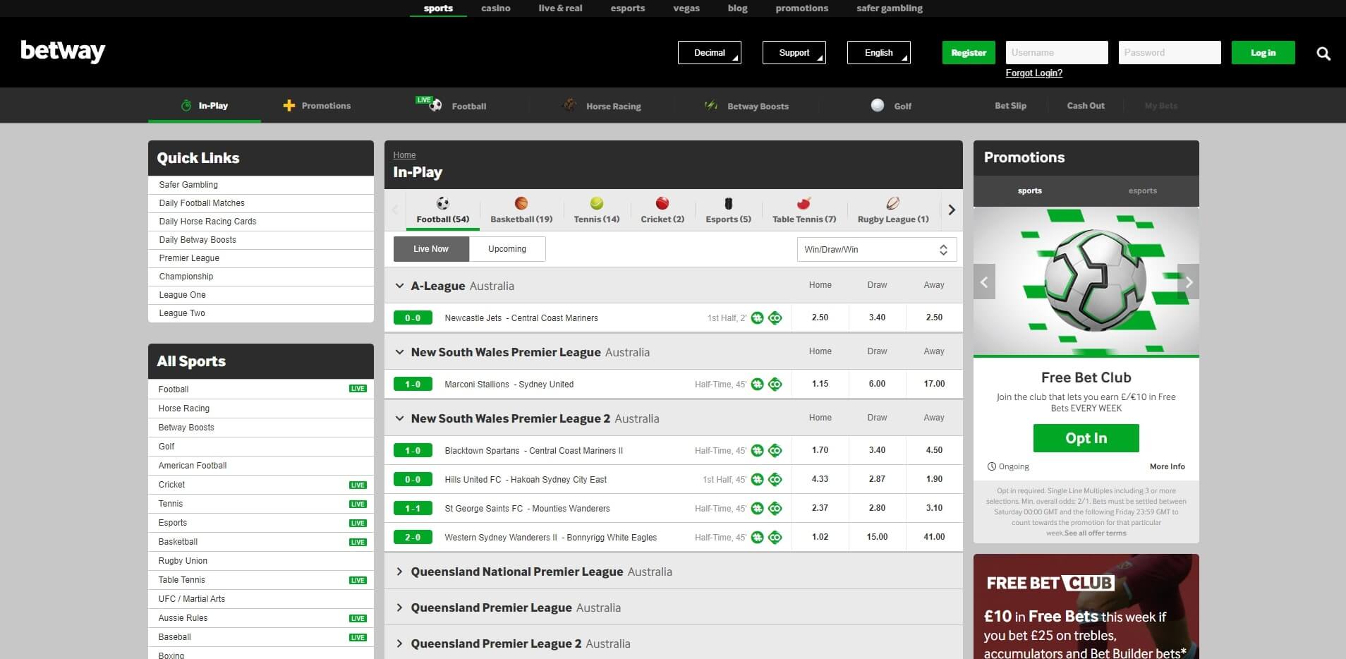 Live Betting Betway