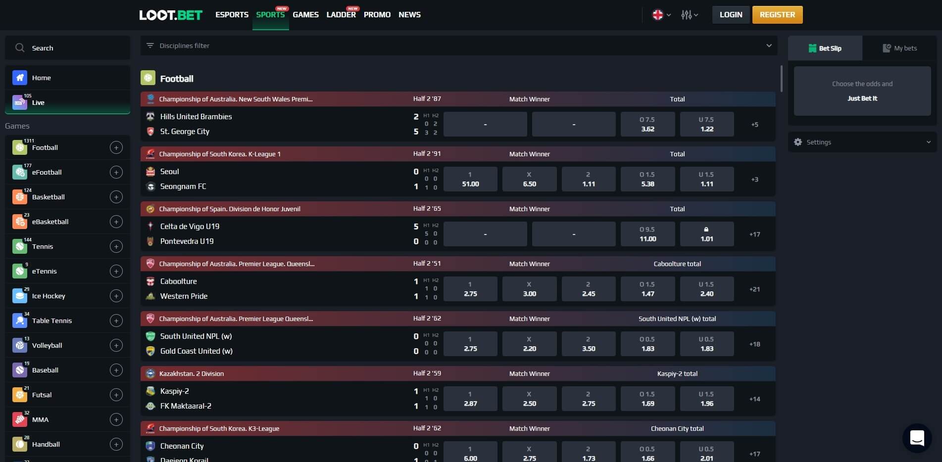 Loot.bet Live Betting