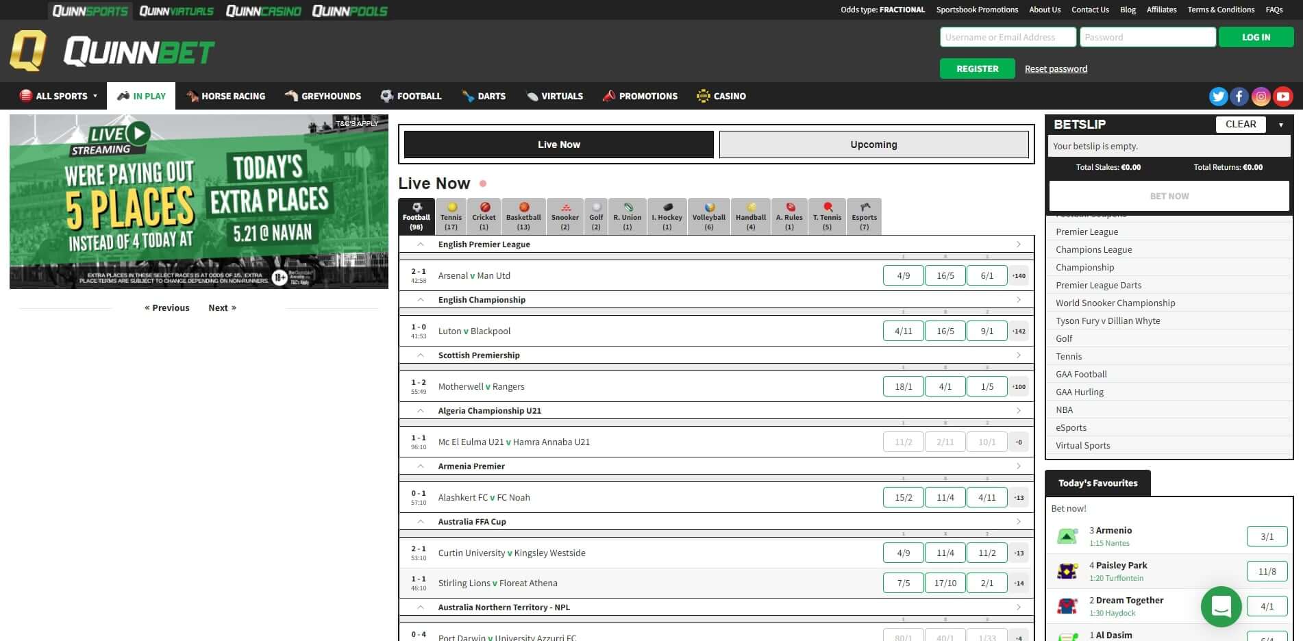 Live Betting Quinnbet