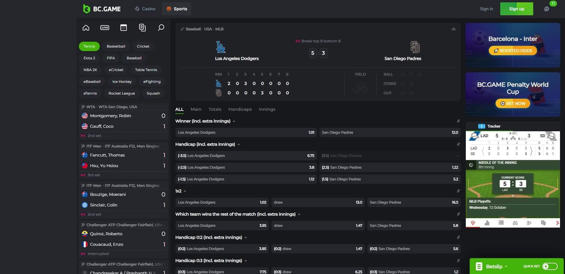 BC.Game Live Betting