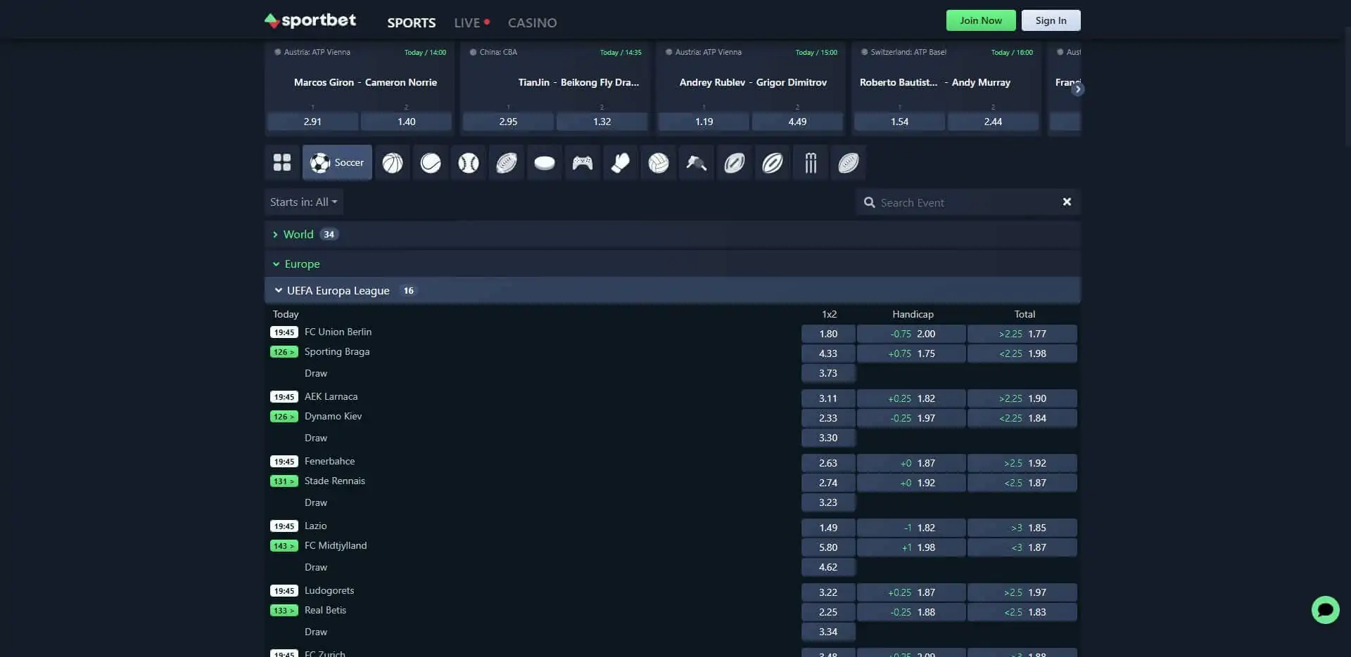 Sportbet.one Website