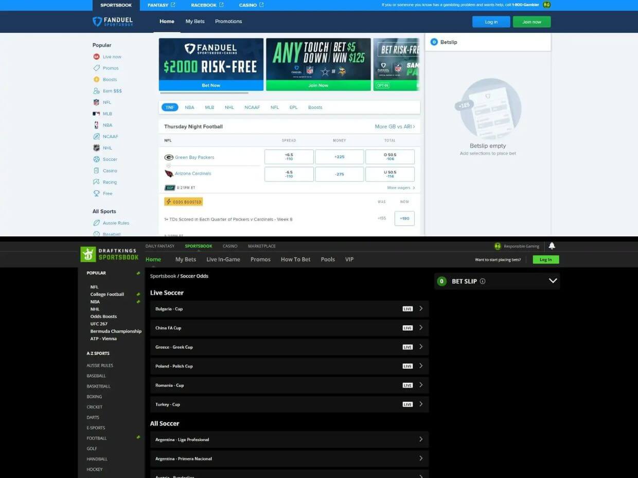 FanDuel vs DraftKings Sportsbook Comparison