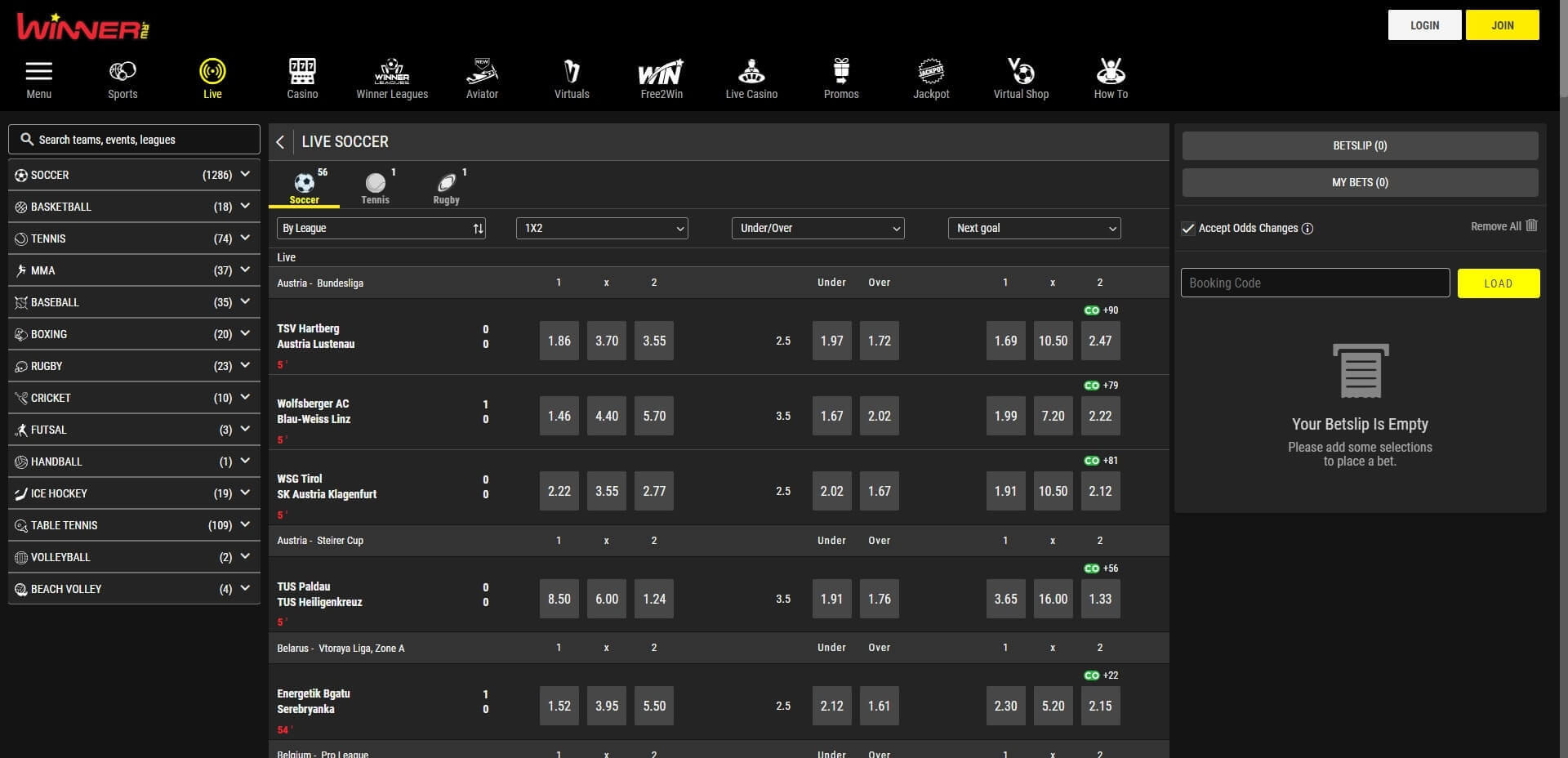 Winner.rw Live Betting