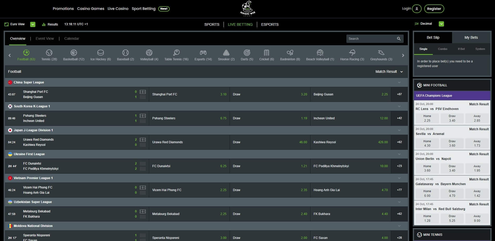 MagicWin Live Betting