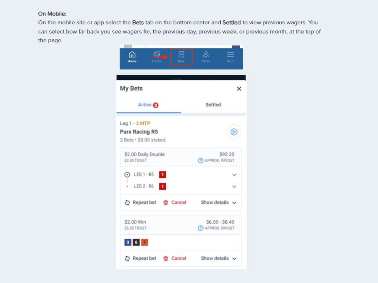 Settled Bets on FanDuel