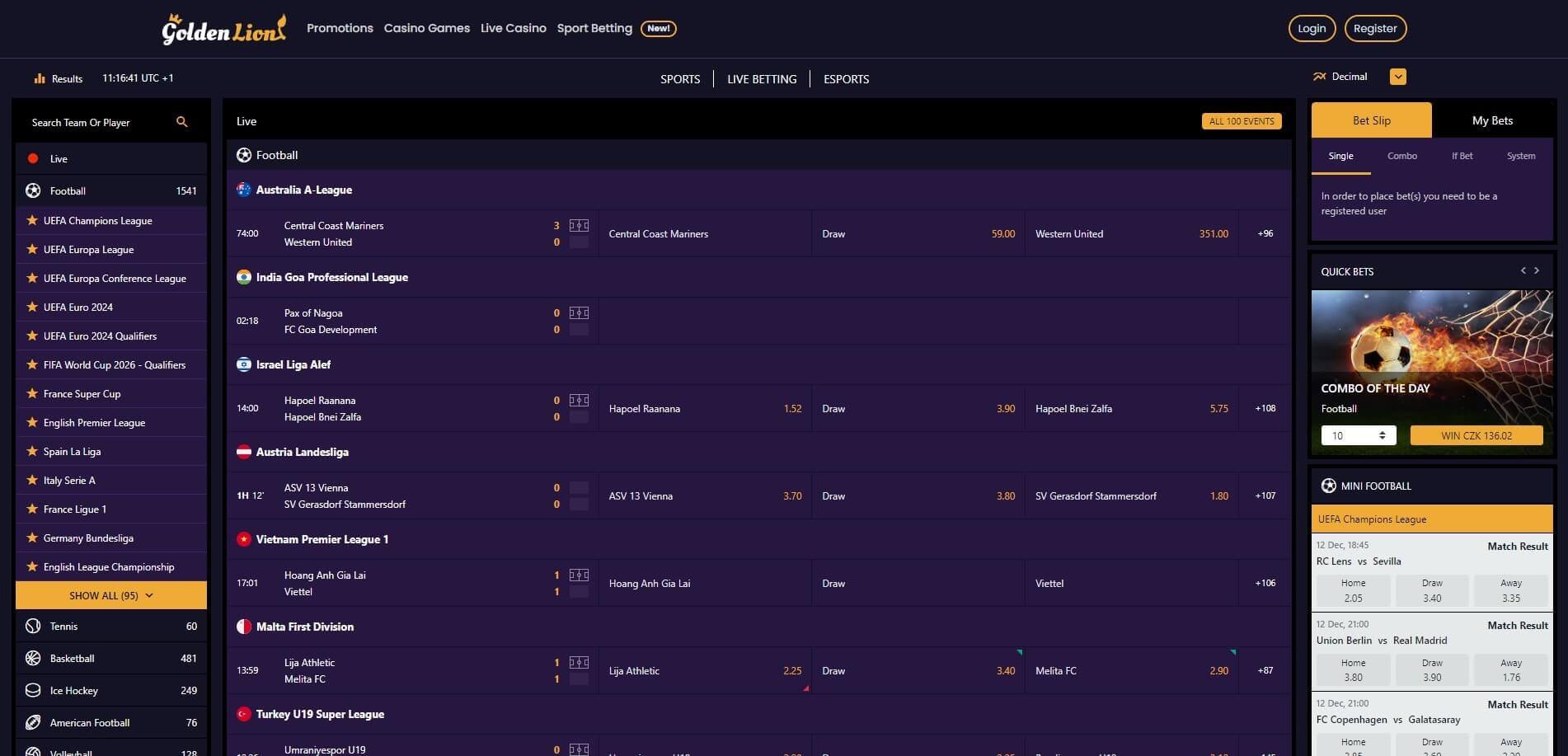 GoldenLion Live Betting