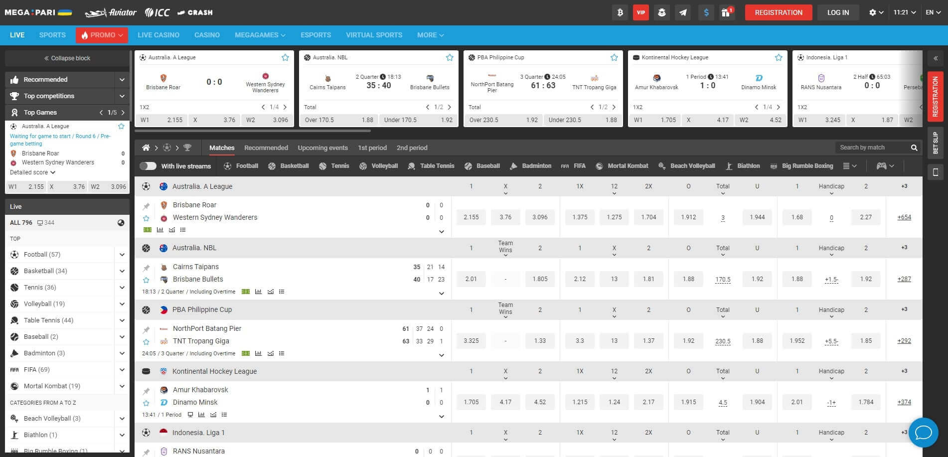 Megapari Live Betting