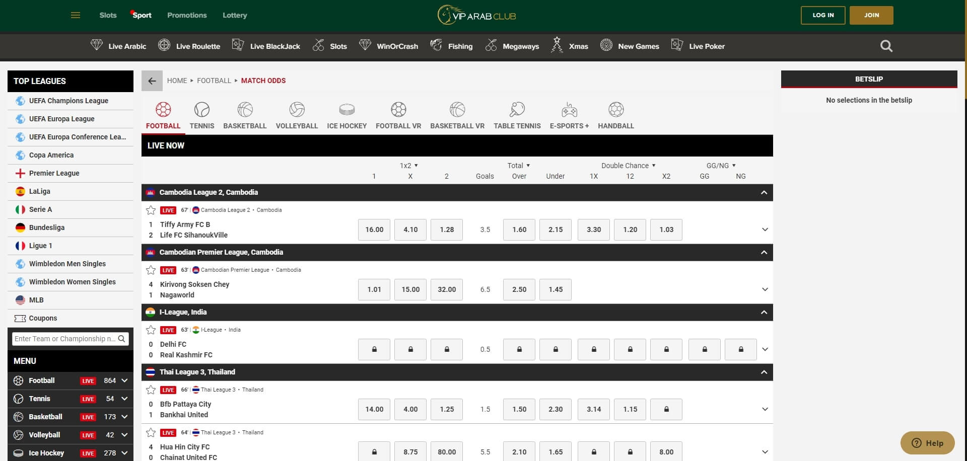 VipArabClub Live Betting