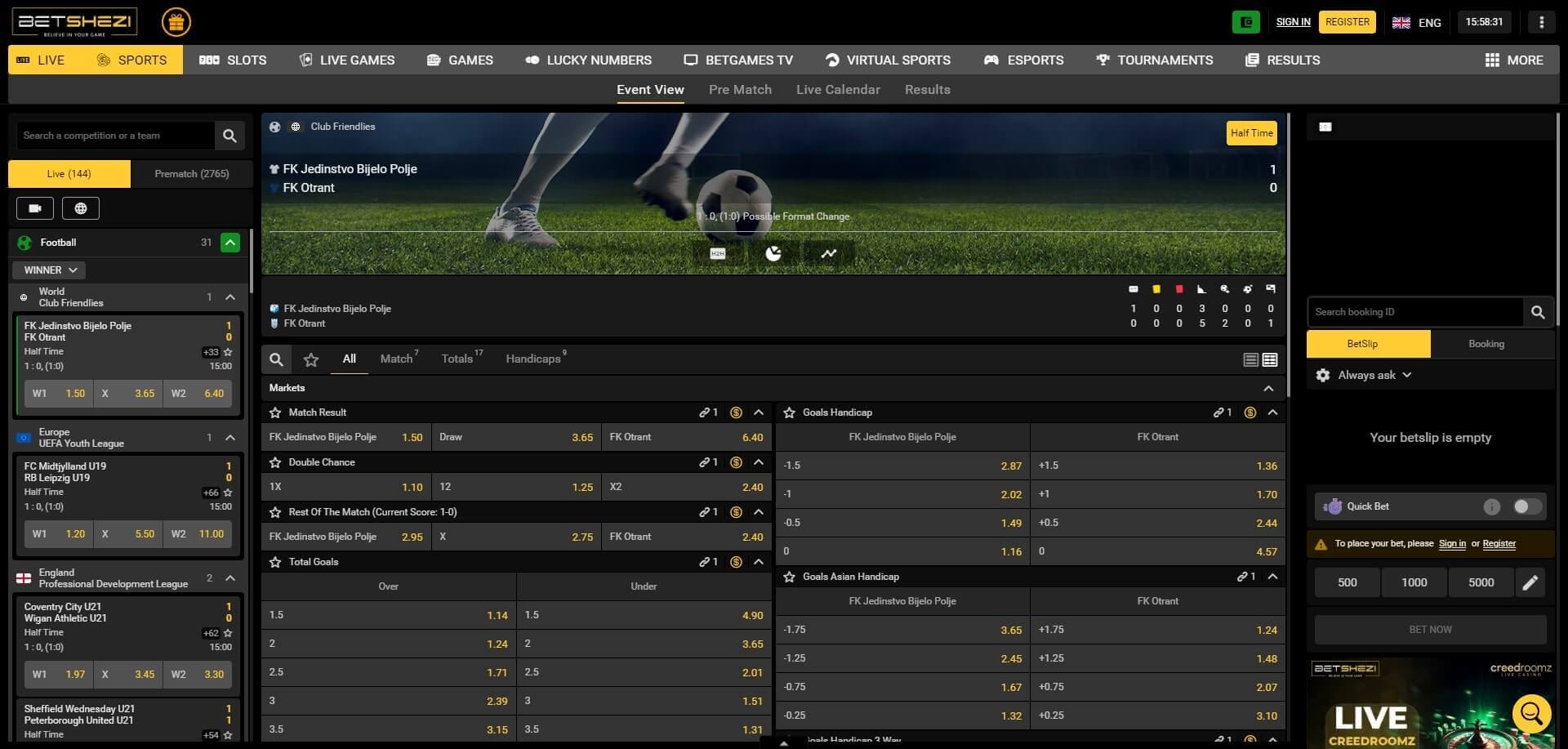 Betshezi Live Betting