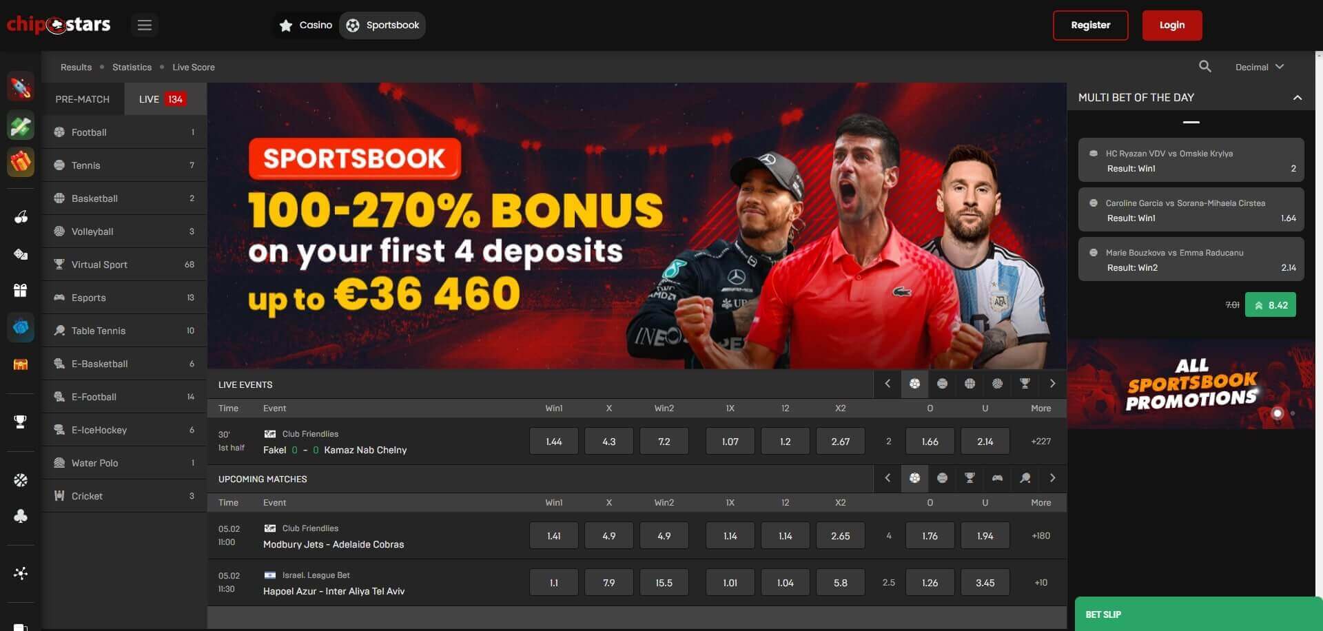 Chipstars Live Betting