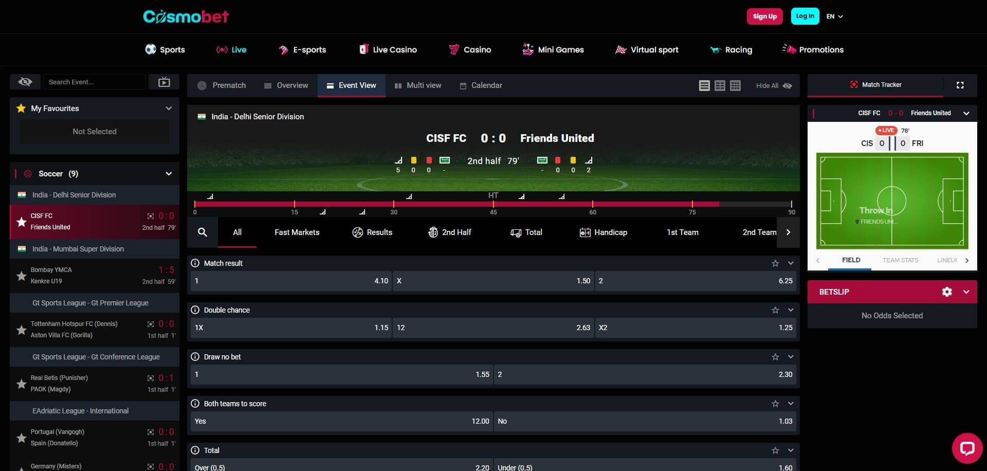 Cosmobet Live Betting