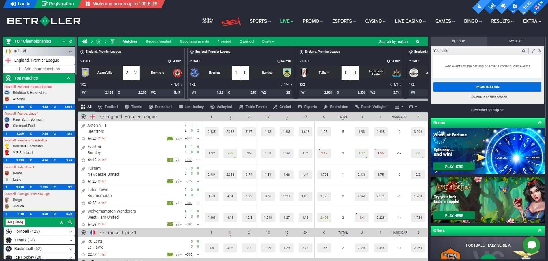 Betroller Live Betting