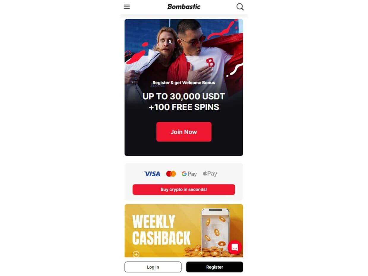 Mobile Start Sign Up Bombastic