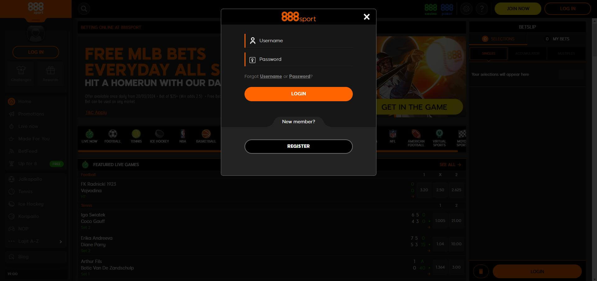 Log In 888Sport