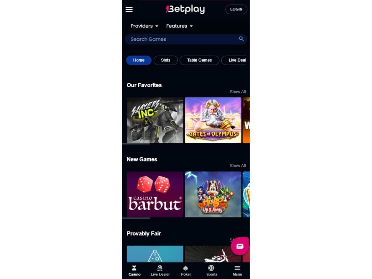 Mobile Casino Betplay.io