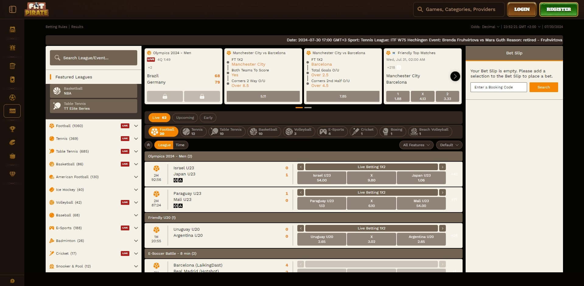 FatPirate Live Betting