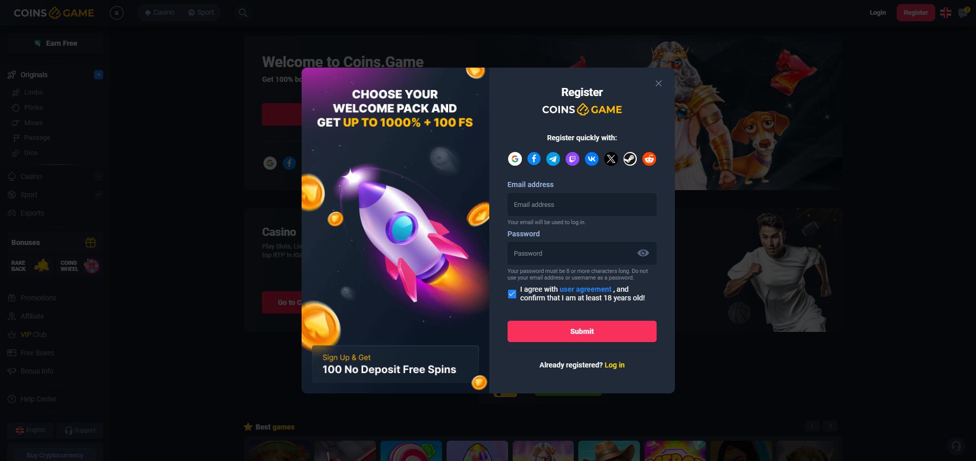 Join CoinsGame for Betting Fun