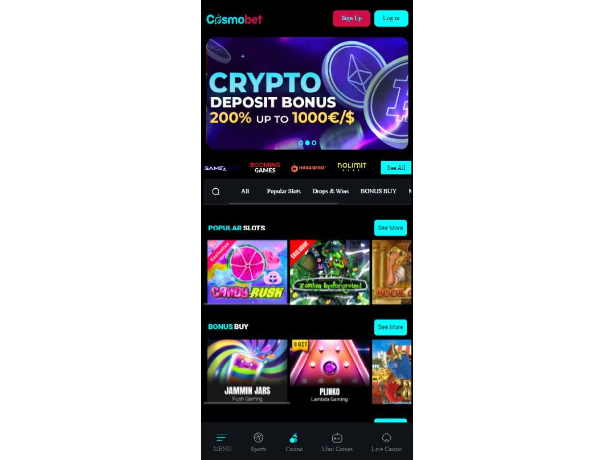 Enjoy CosmoBet Casino on Mobile