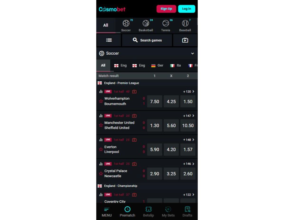 CosmoBet Live Betting Feature