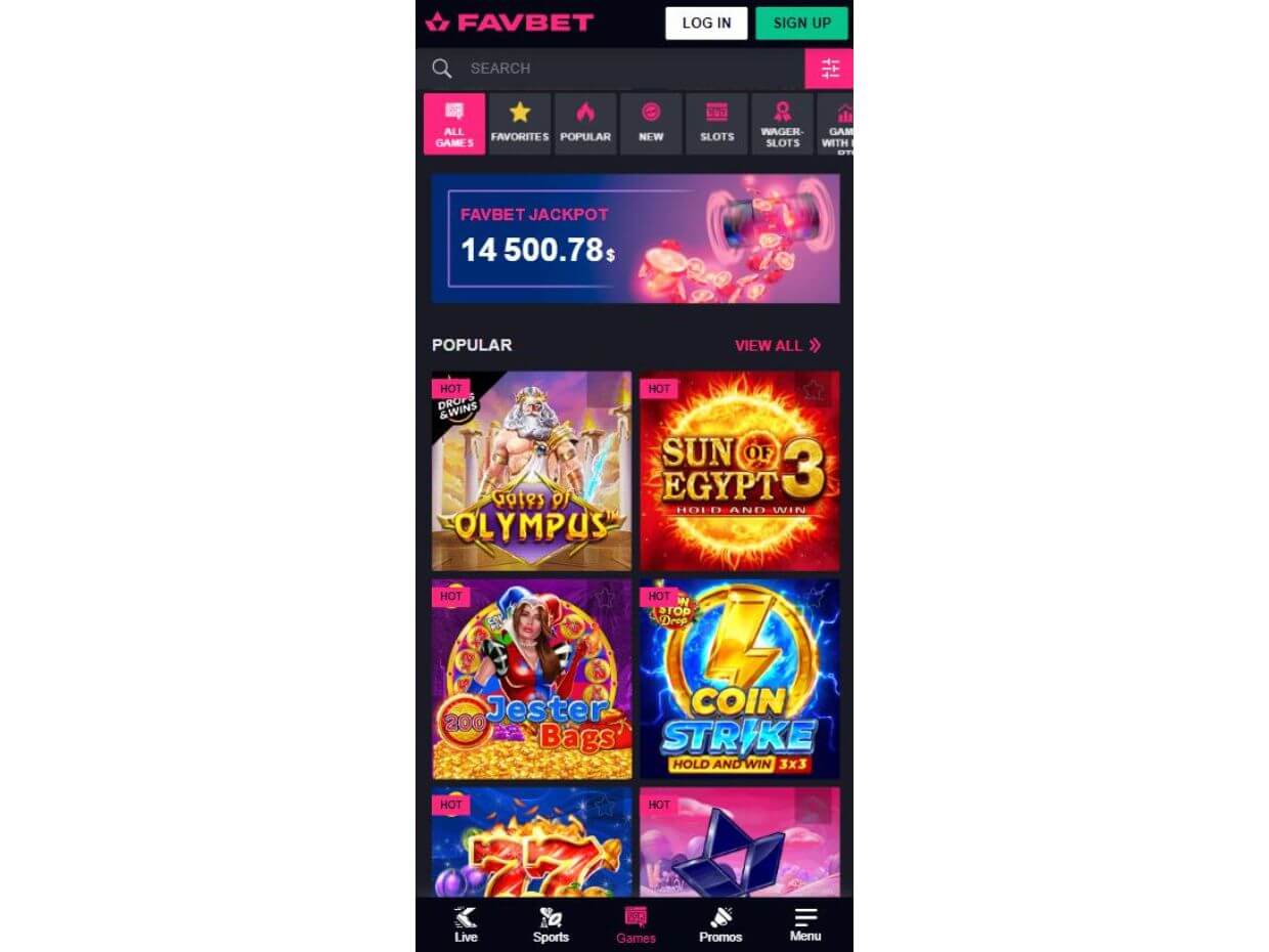 FavBet Mobile Version For Convenient Casino Action
