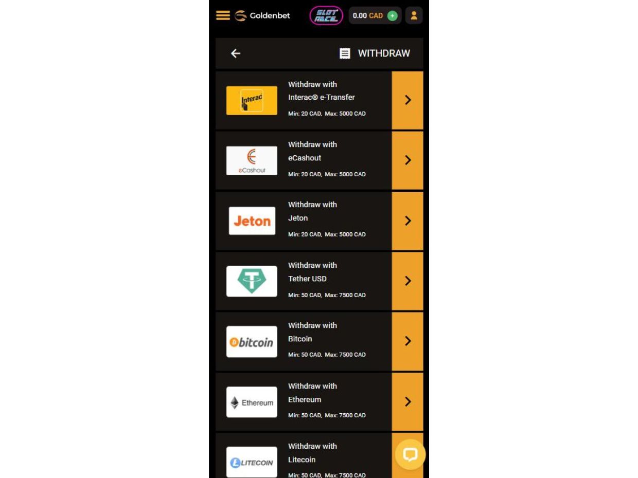 GoldenBet Mobile Withdrawal Process