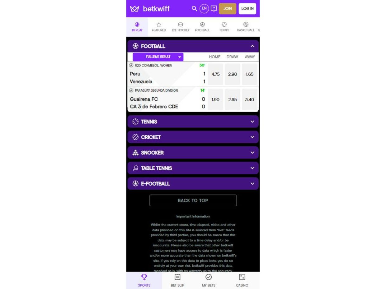 Kwiff Mobile Sports Betting Experience