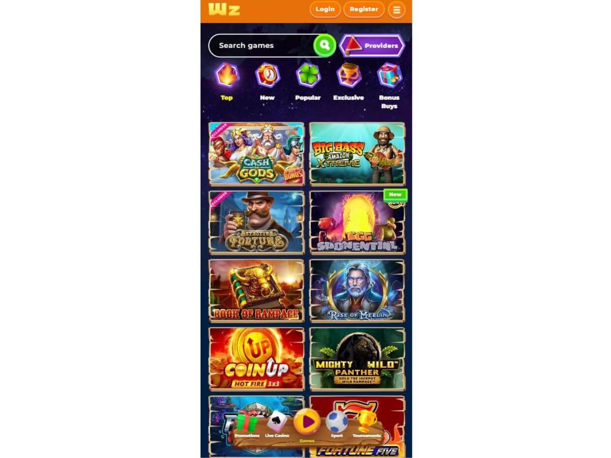 Wazamba Mobile App Gameplay