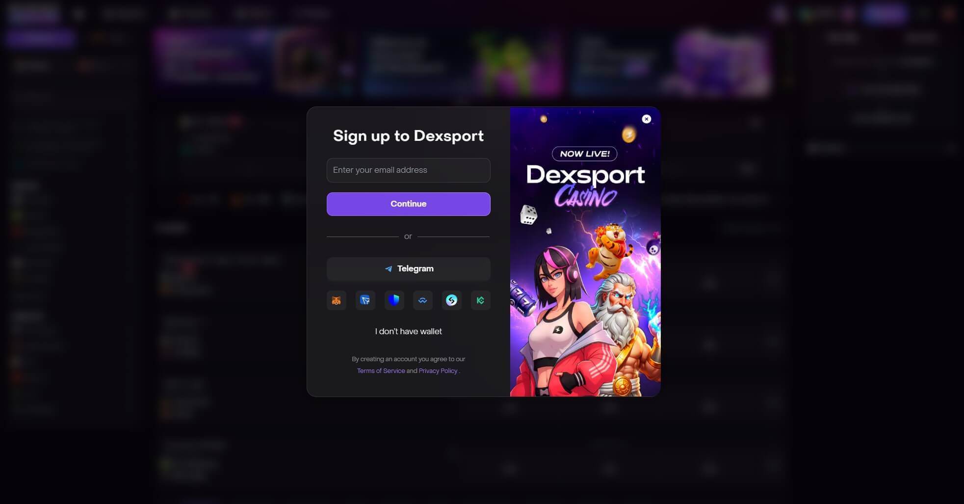 Dexsport Sign-Up Page – Create Your Account for Decentralized Sports Betting