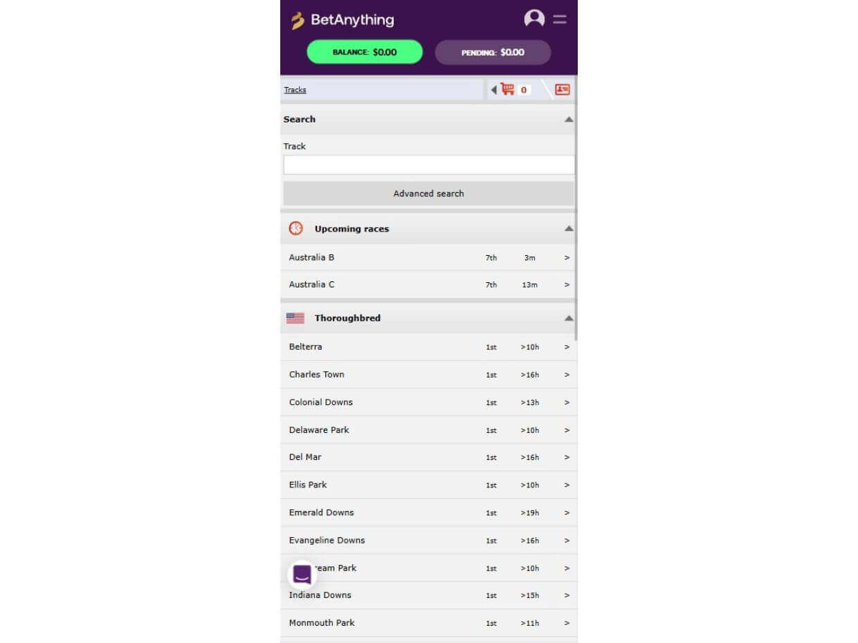 Betanything Mobile Racing