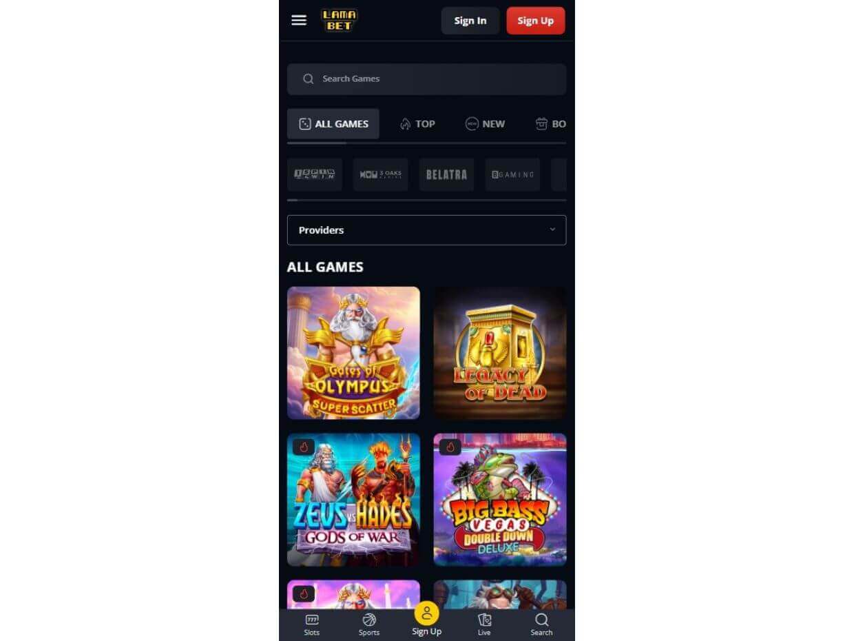 Lamabet Mobile Casino