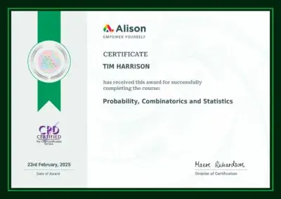 tim certificate probability, statistics