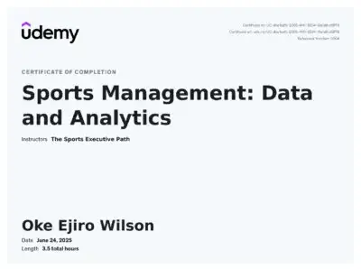 Oke Ejiro Udemy Certificate